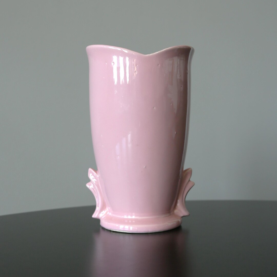 Vintage Mccoy Pottery Pink Art Deco Vase Mid Century Modern Ceramics ...