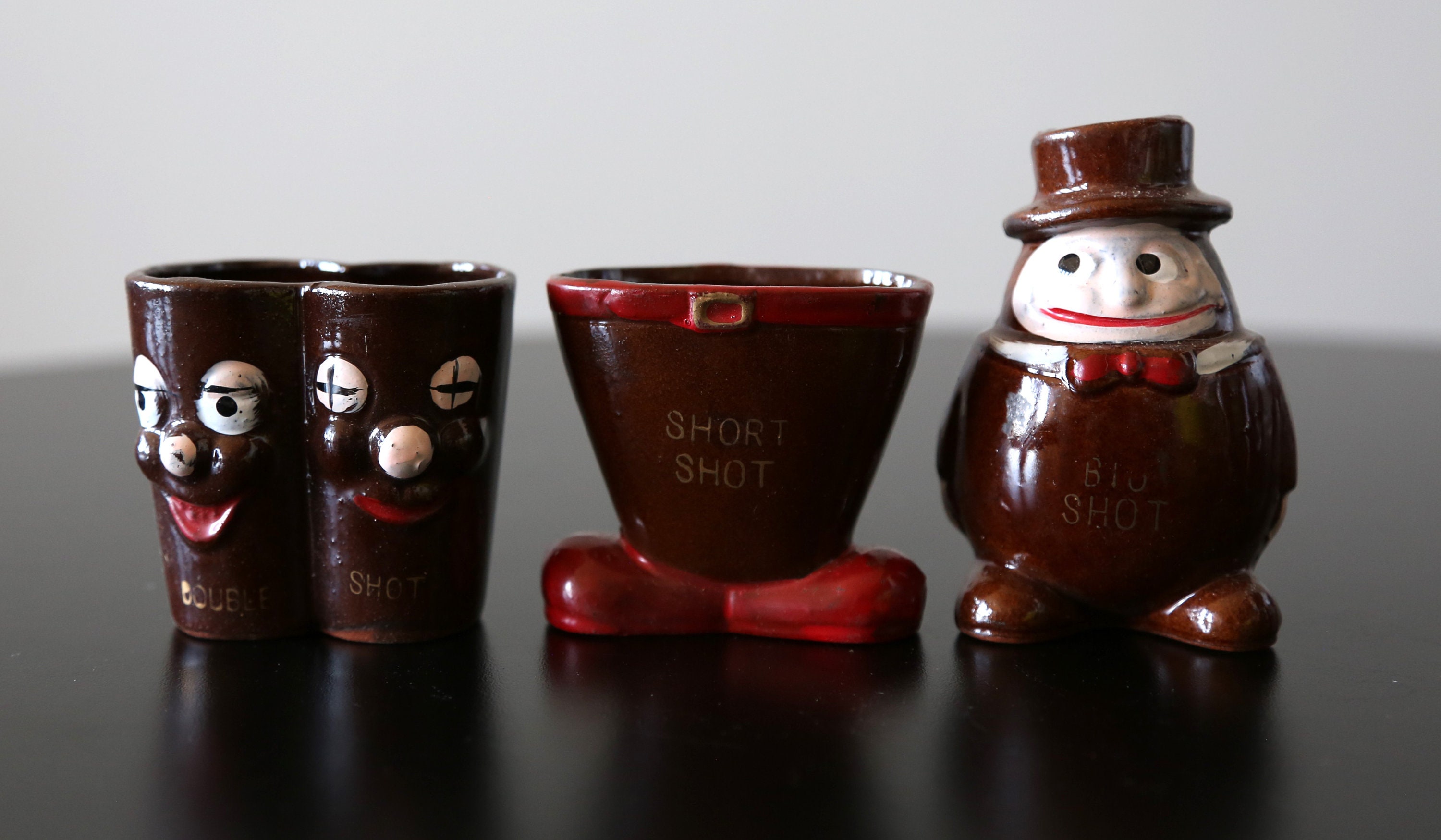 1950s Funny Shot Glasses Complete Set of 8 in Box Vintage