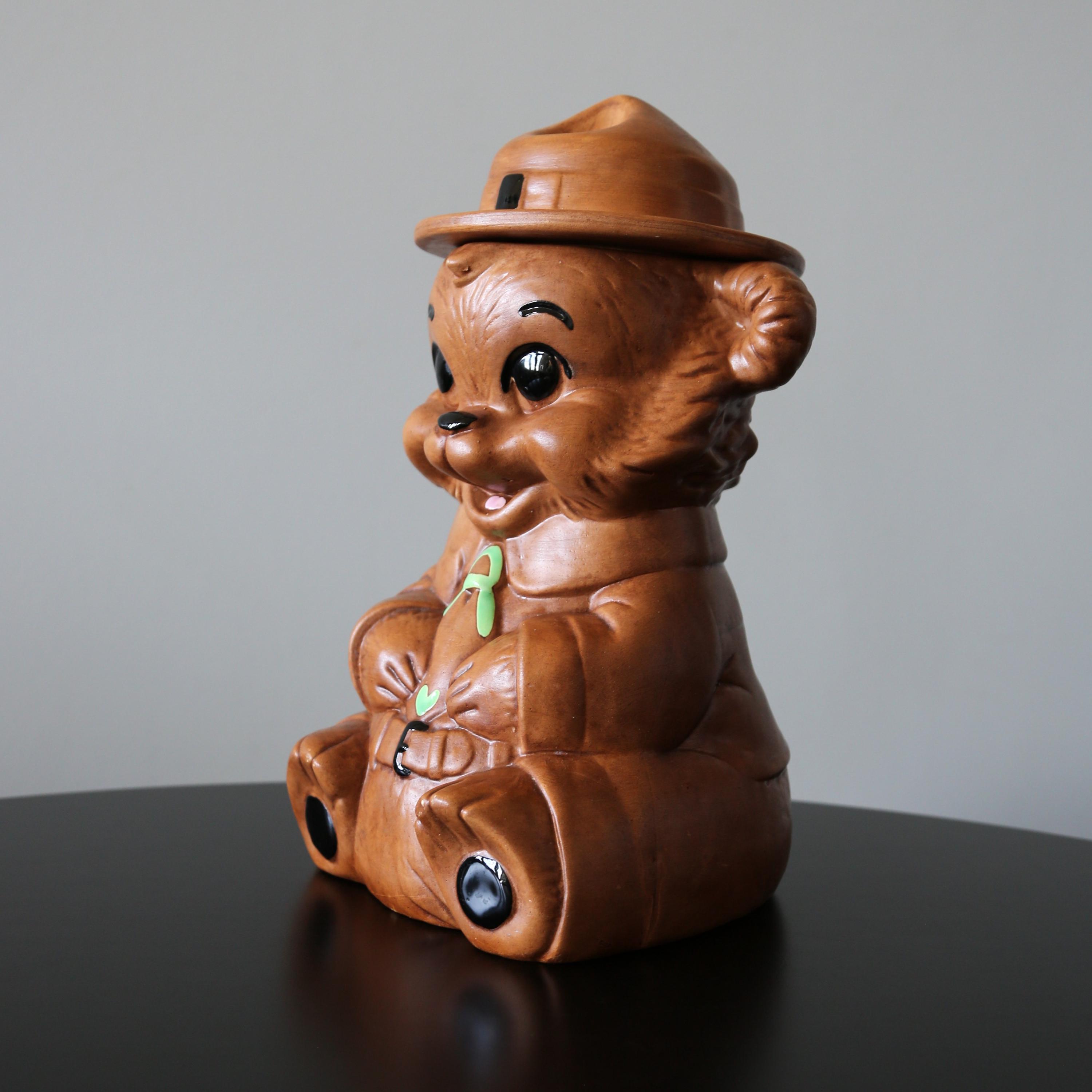 Vintage Twin Winton Smokey the Bear Cookie Jar Ranger Canister