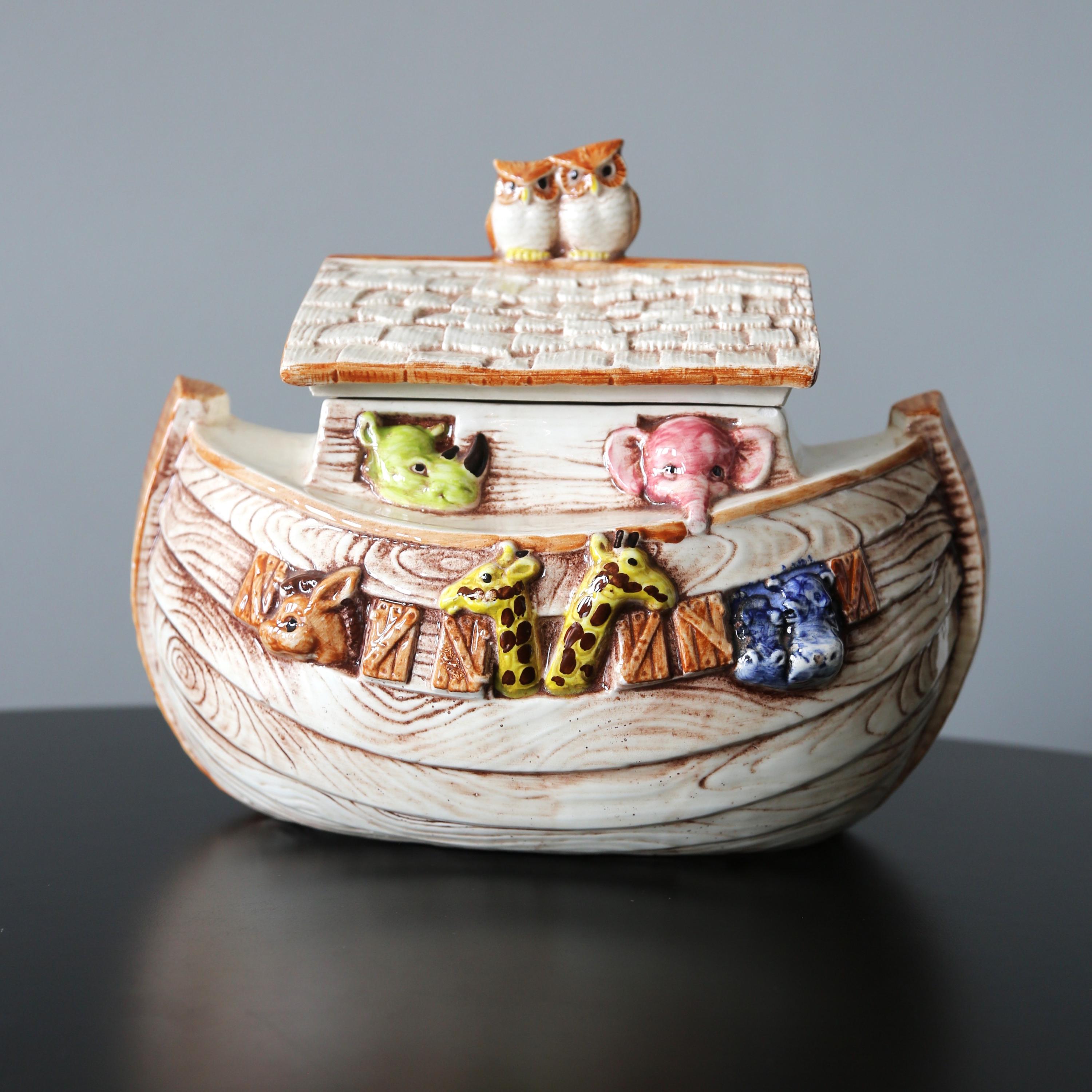 【未使用】HOYA EXEJOUR EPNS 洋食器 27本セット 木箱入り Vintage Noah's Ark Cookie Jar 1970s Ceramic Canister Treasure