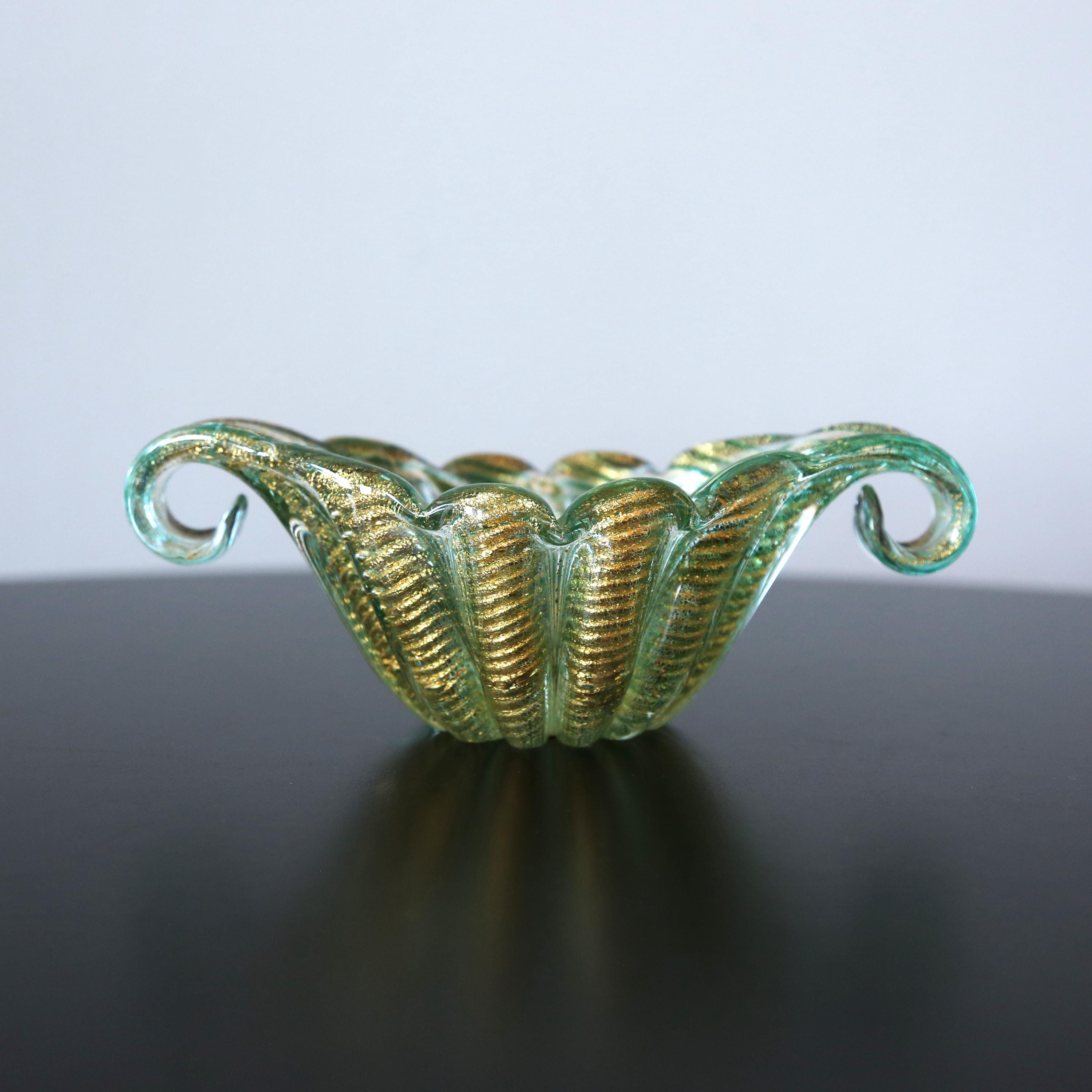 ヴィンテージ ムラーノ ガラス ボウル: G. Giaccobe Cordonato D'oro