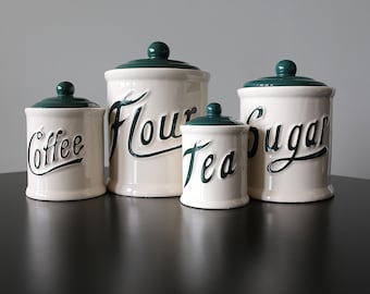 Vintage 70s Himark Canister Set of Four Ceramic Jars