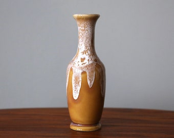 Vintage Drip Glaze Bud Vase Japanese 1960s Handmade Vase Mid Century Modern Ceramics
