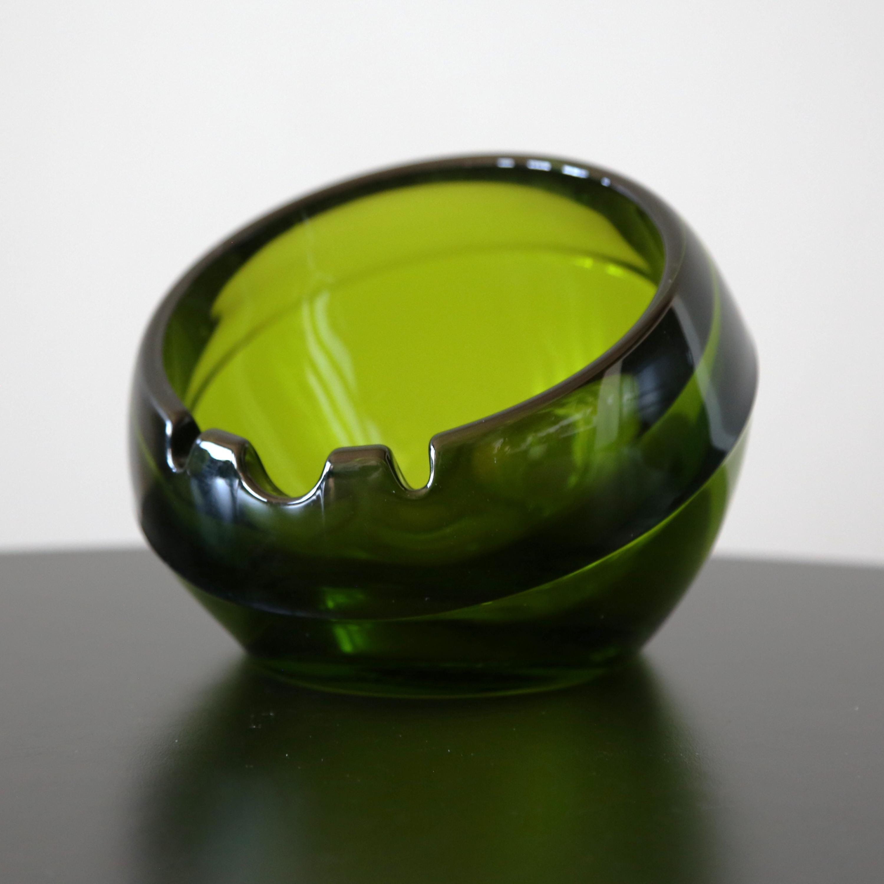 Viking Glass Ashtray: Avocado Green Orb, Mid Century Modern - Etsy