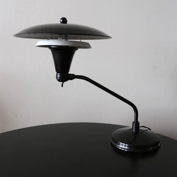 Atomic Desk Lamp Mid Century Art Specialty Company Black UFO