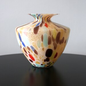 Murano Maestri Vetrai Vase Large Handblown Confetti Glass Vase Vintage Mid Century Glassware