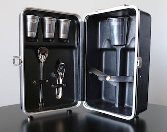 Vintage Platt Portable Bar Suitcase Mid Century Modern Bar Ware