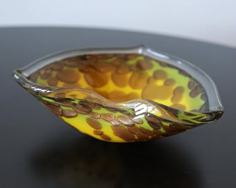 Fratelli Toso Murano Art Glass Bowl: Copper Aventurine, Mid Century Italian