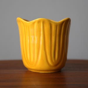 MCM California Originals Small Flower Pot Vintage Yellow Glaze California Pottery Tulip Shape