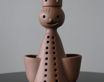 Large SDW Stoneware Pixie Elf Planter: California Pottery Gnome