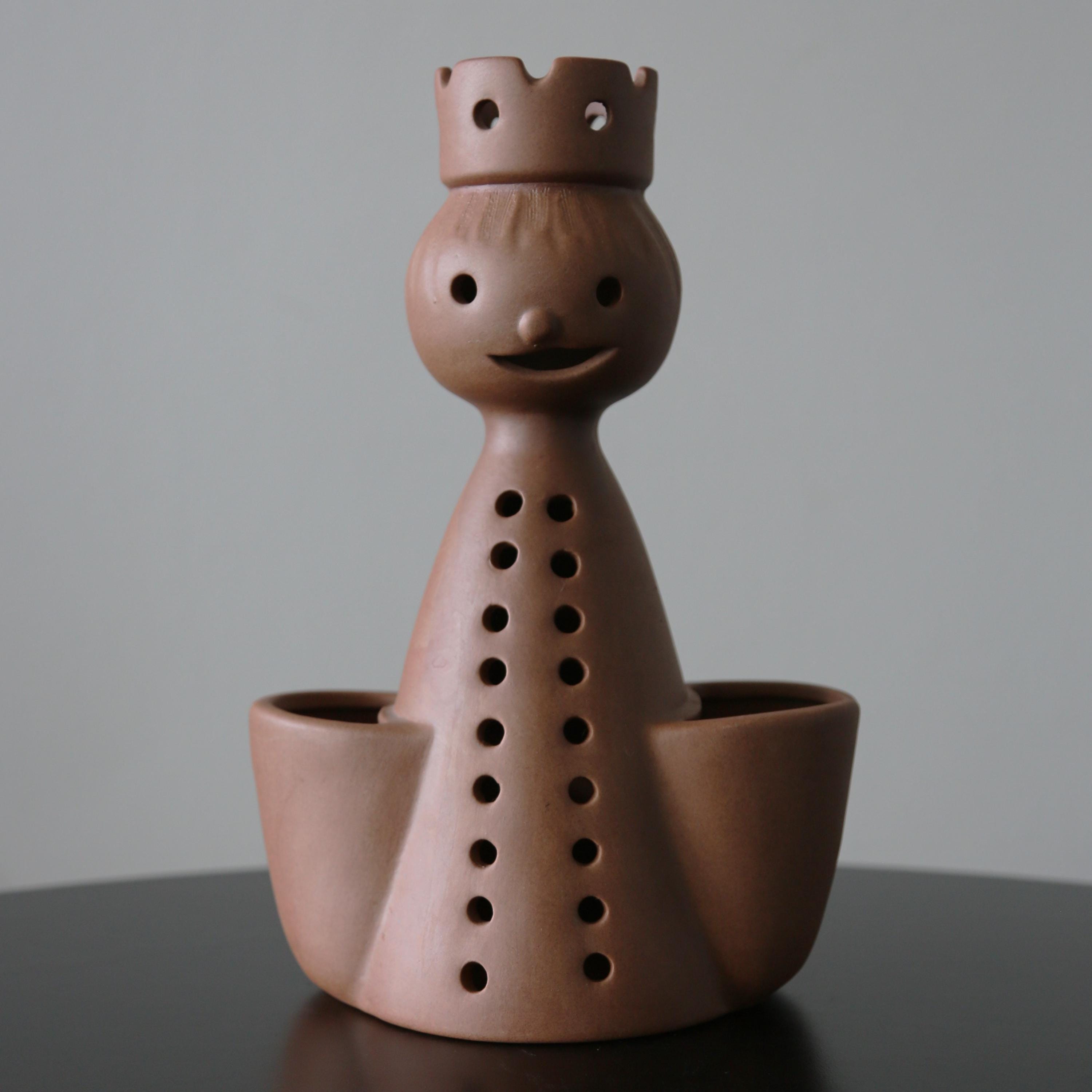 Large SDW Stoneware Pixie Elf Planter: California Pottery Gnome