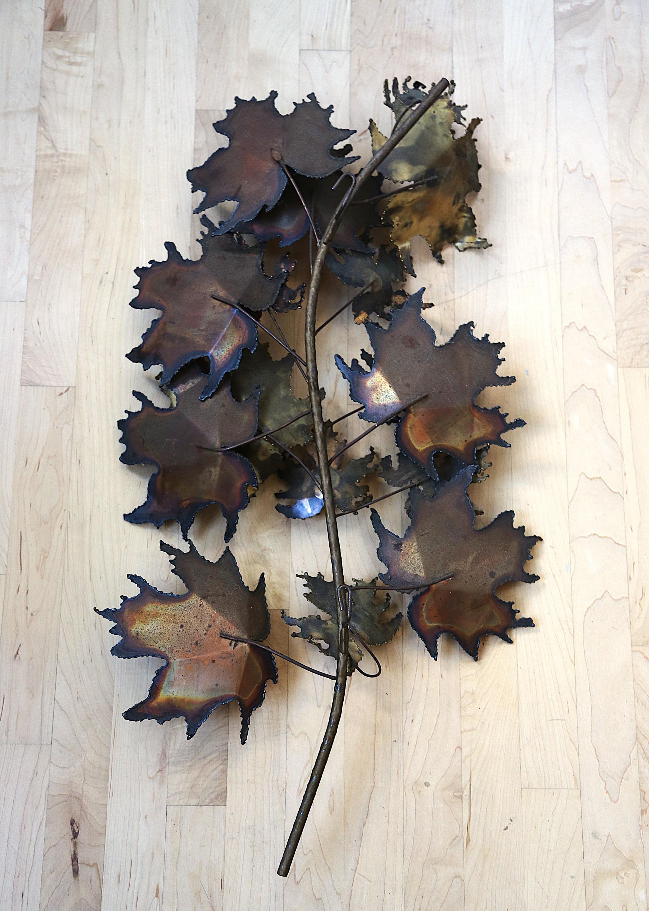 Curtis Jere' Signed Wall Art Handmade MCM Metal Decor 1970s Maple