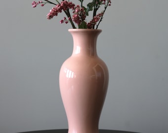 Haeger Tall Blush Pink Vase 4170 Mid Century Minimalist Ceramics 1980s