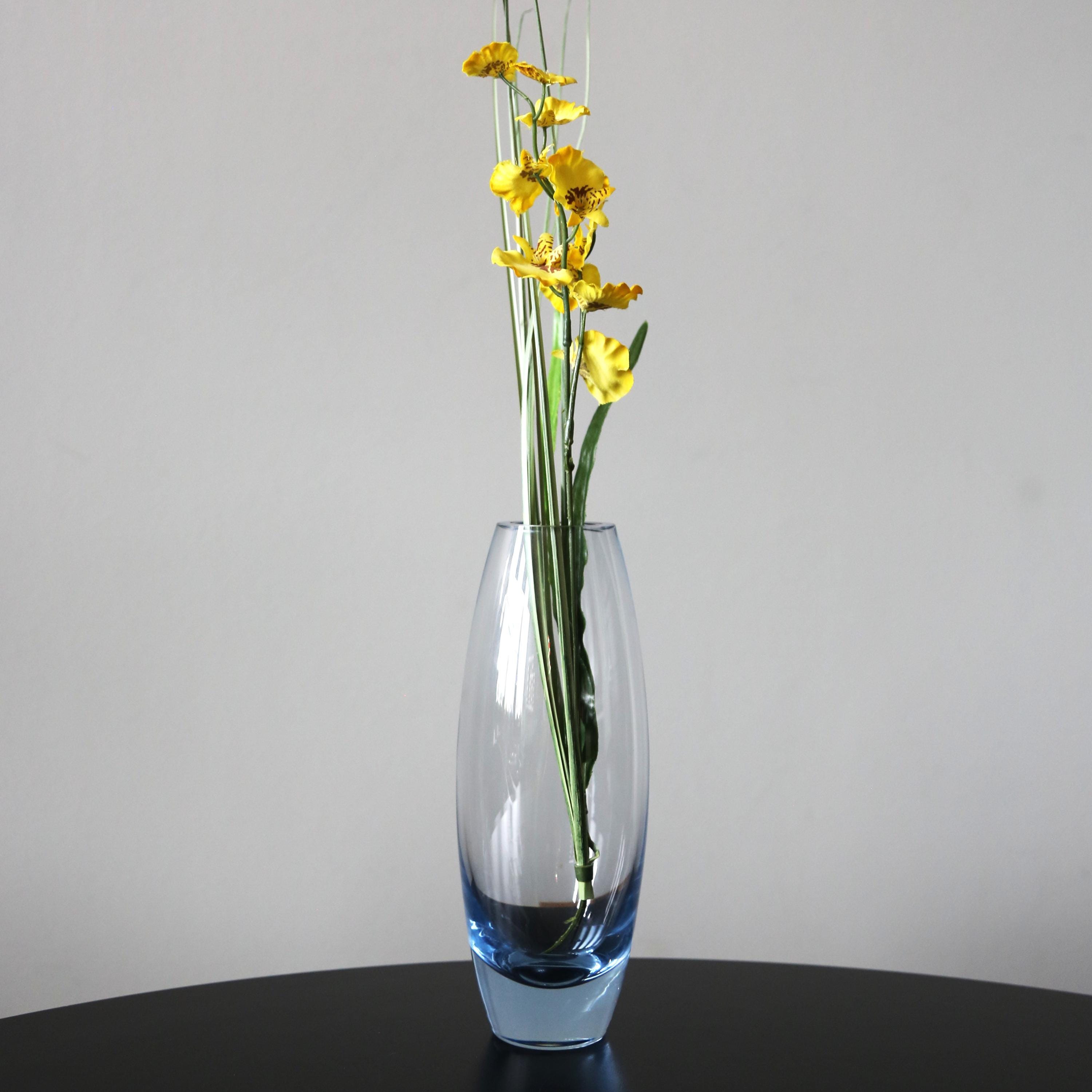 Holmegaard Hellas Akva Vase: Signed Ice Blue Glass, Danish Mid
