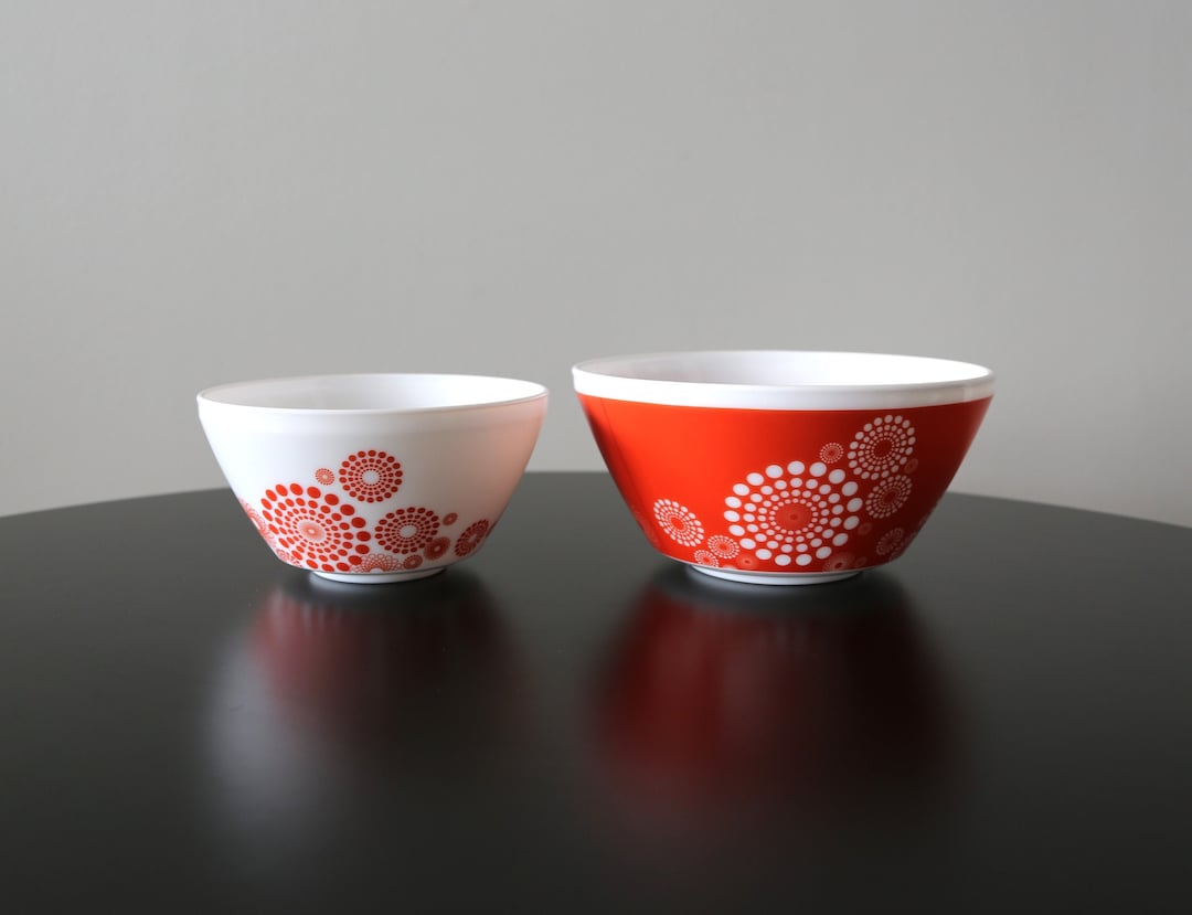 Vintage Pyrex Mixing Bowls: Tickled Pink 100th Anniversary Opal