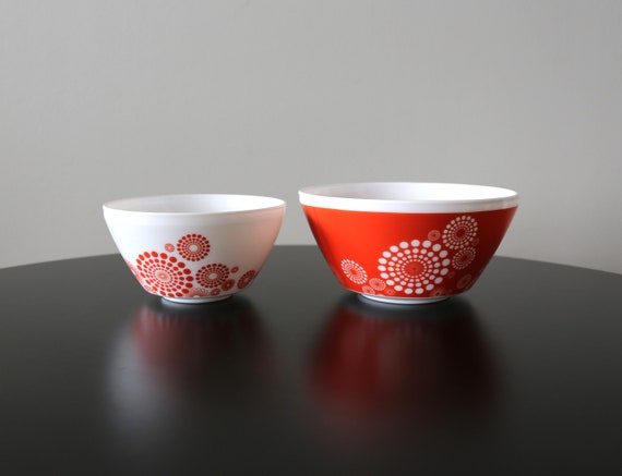 Vintage Pyrex Mixing Bowls: Tickled Pink 100th Anniversary Opal