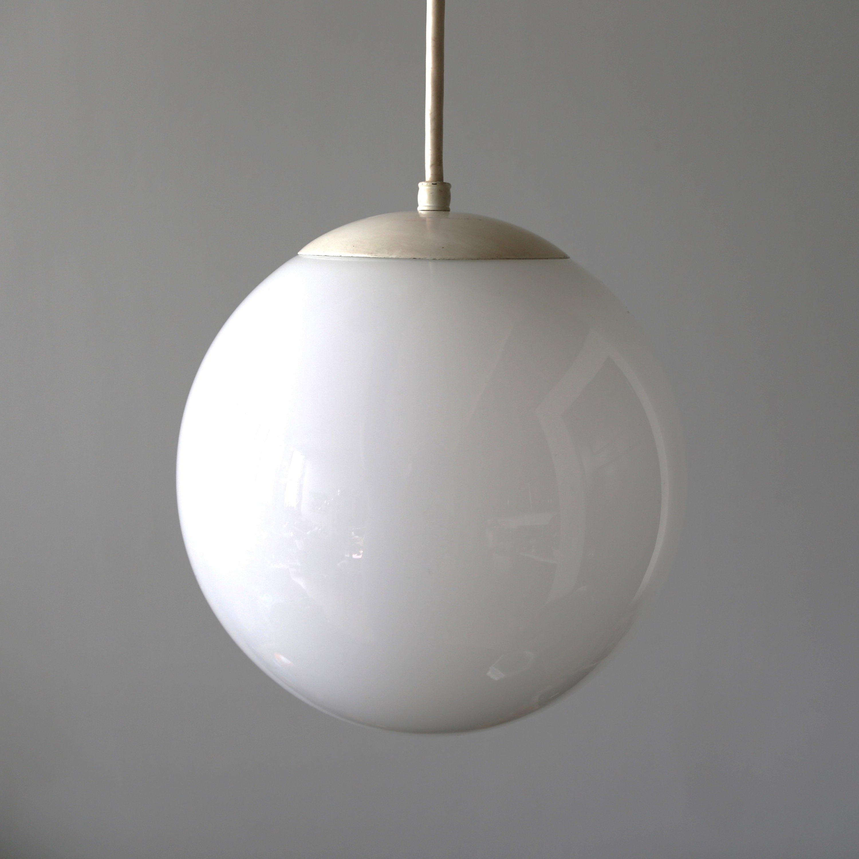 Pamono Vintage Glass Globe Pendant Light Opaline Globe Pendant With Brass  Stem For Sale At Pamono