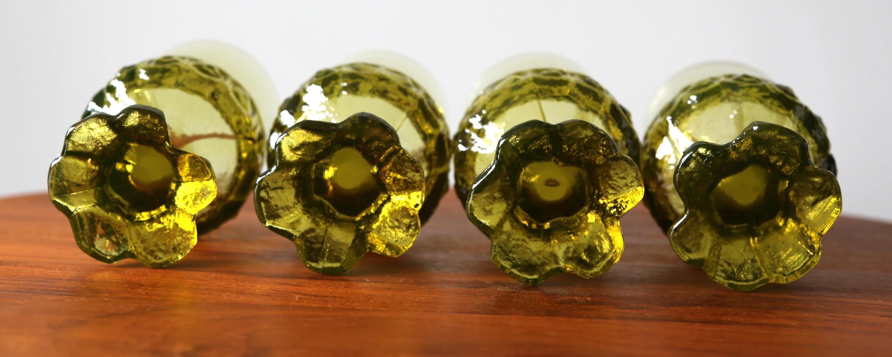 Tiffin Franciscan Madeira Chartreuse Uranium Glass Set: Heavy Wine
