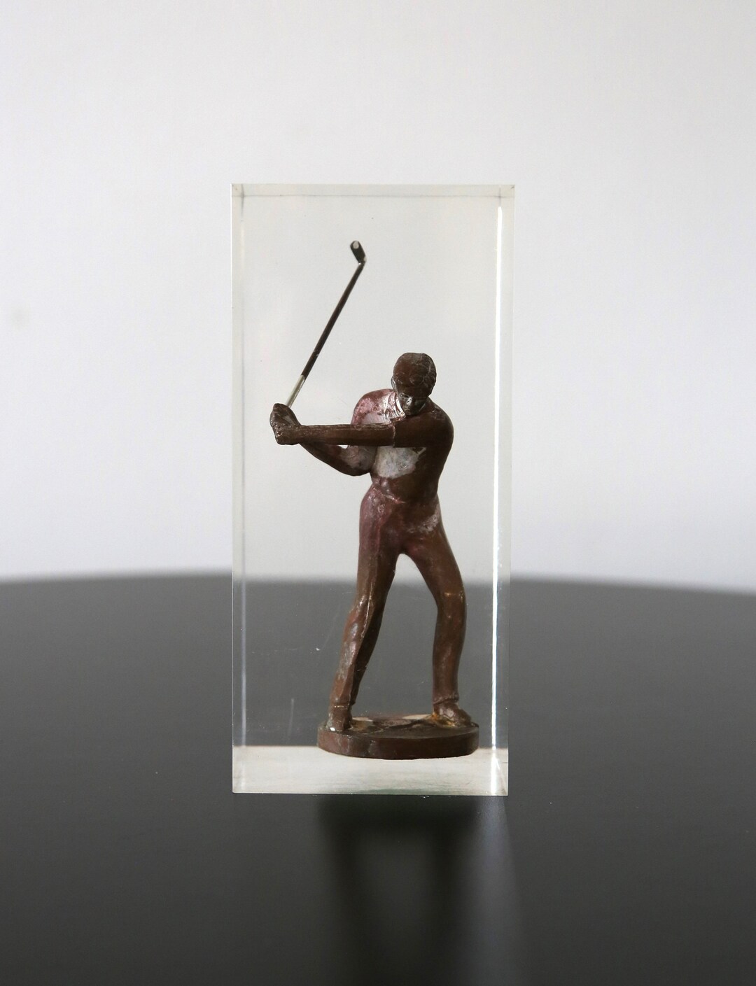 Vintage Golf Trophy Figurine in Lucite Paperweight Mid Century - Etsy
