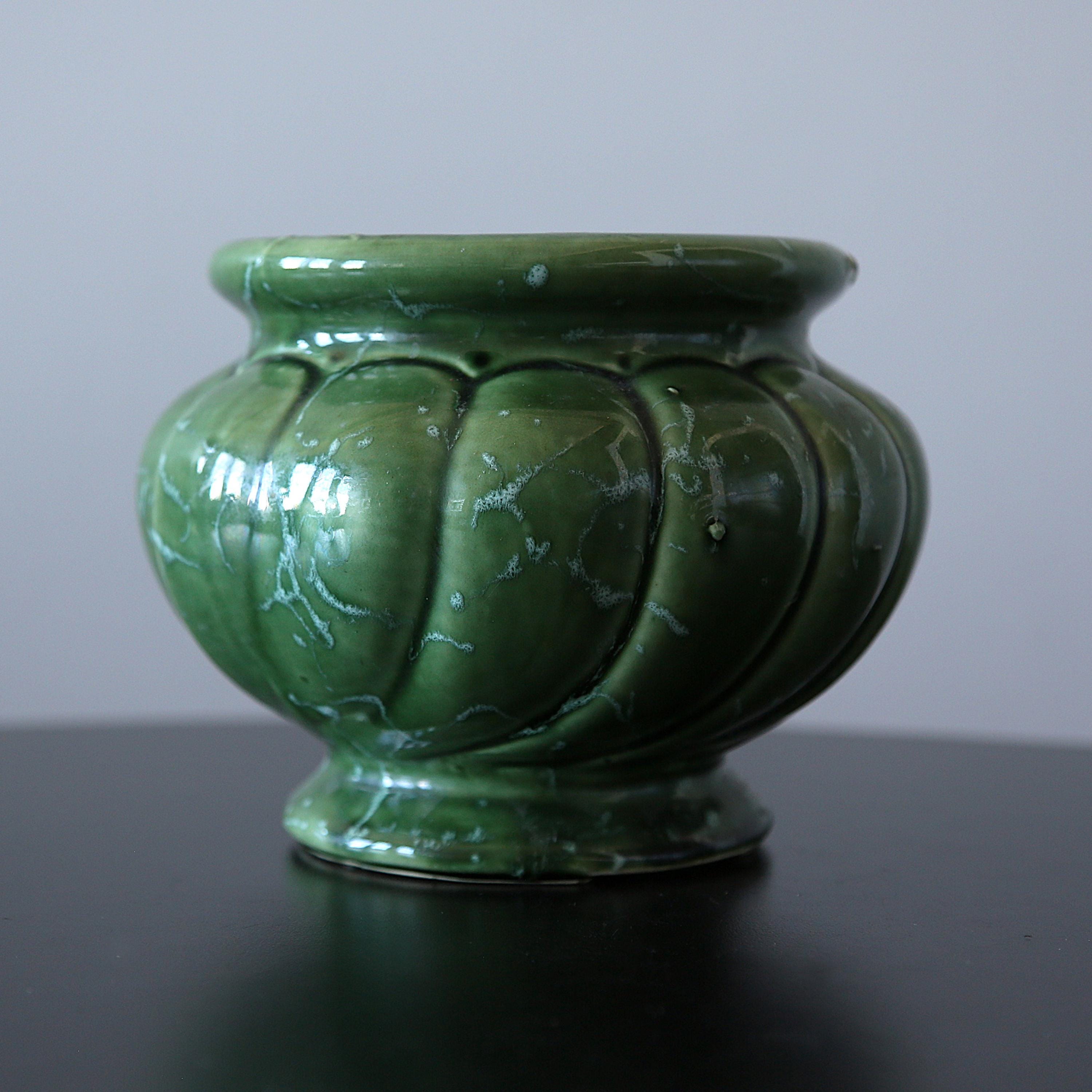 Splatterware Pot Vintage Splatterware Ceramic Planter Mid Century Footed Flower Pot USA ...