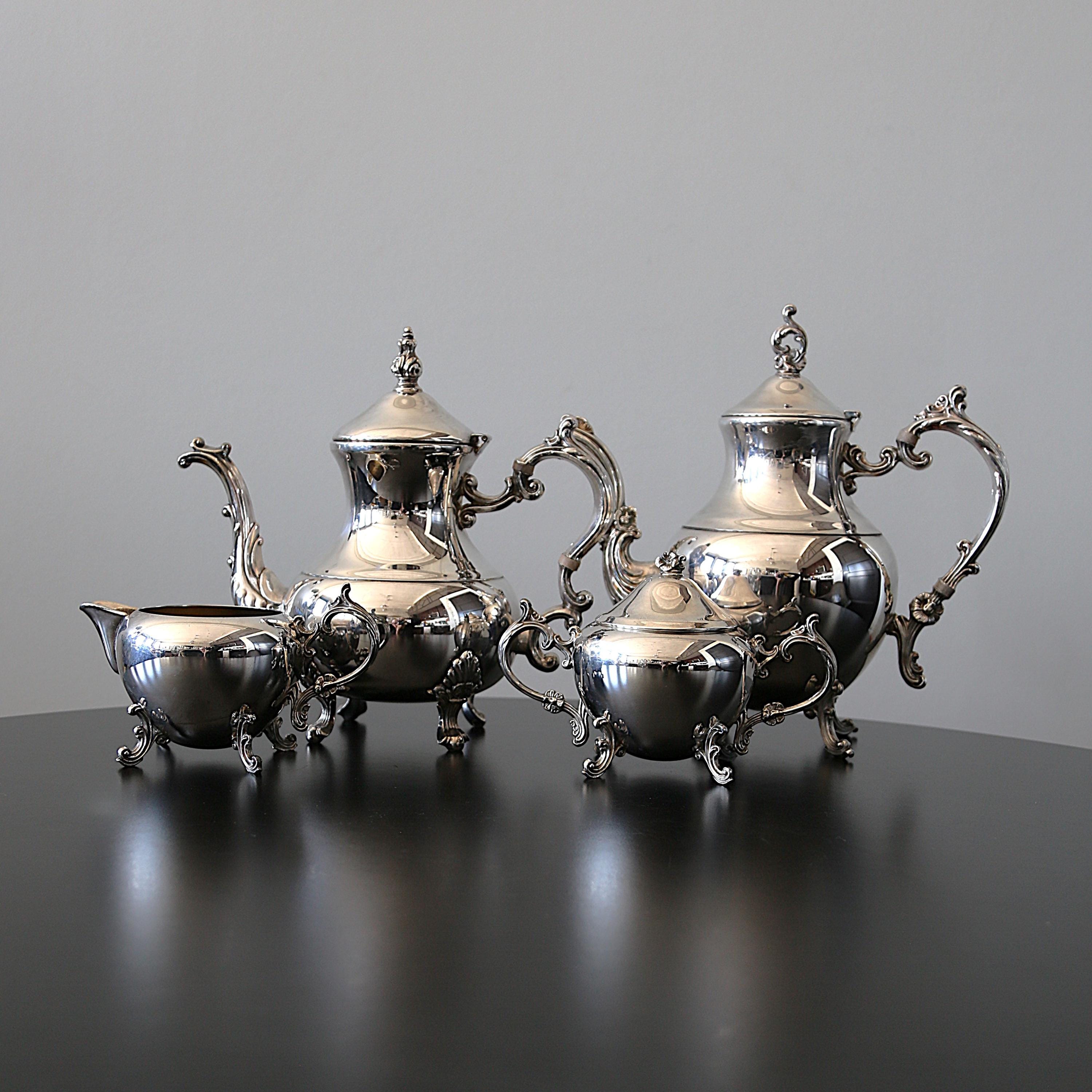Rogers and silver tea set - Etsy España