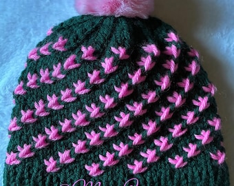 Patrón en PDF para gorro de flor de loto tejido a telar + videotutorial