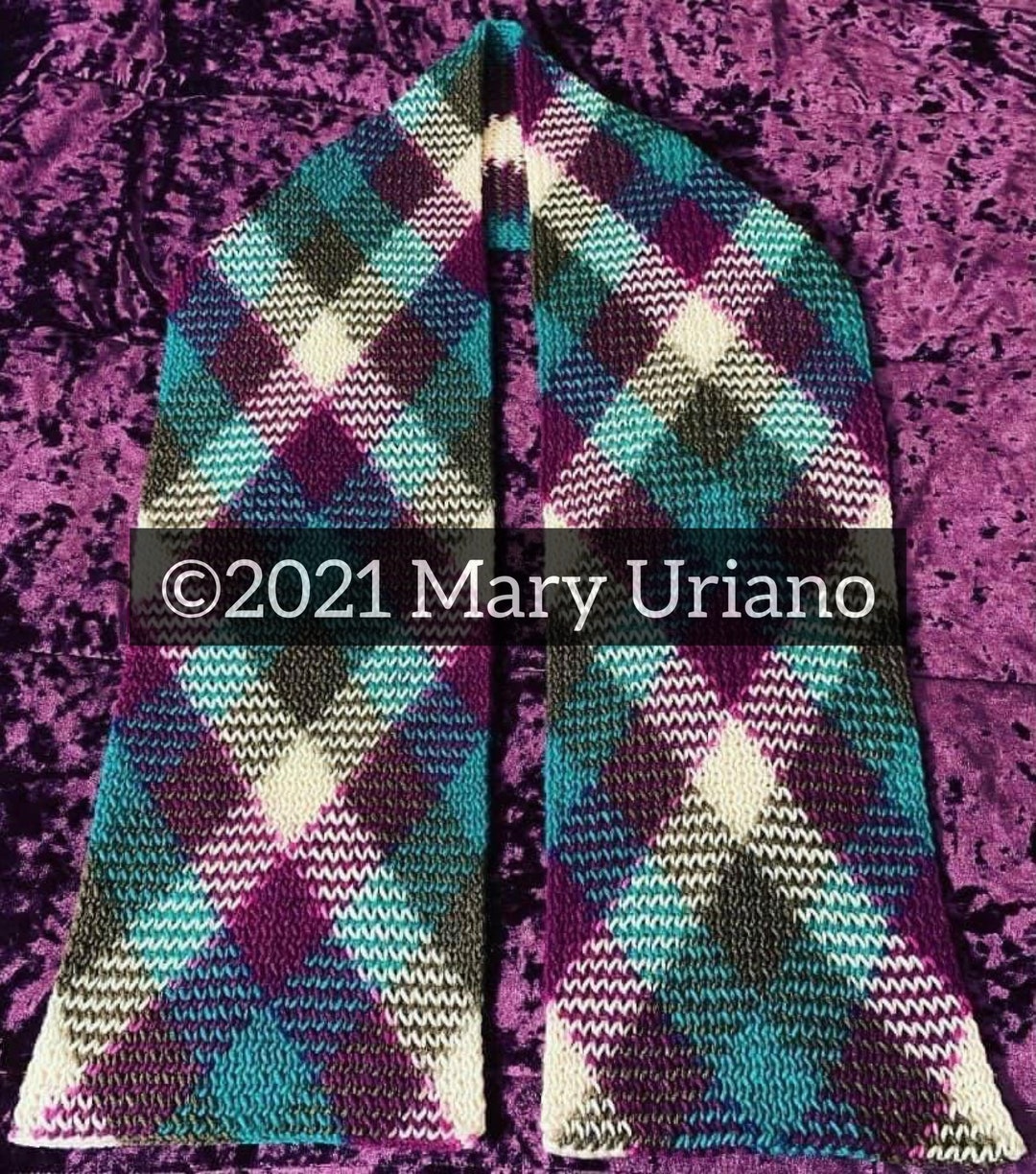 Loom Knit Planned Pooling/magic Plaid Scarf PDF Step by Step Video