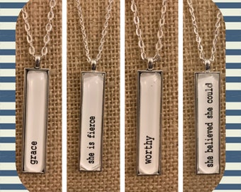 Mantra necklaces are ready to ship!