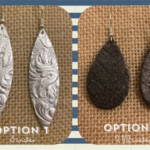 Gorgeous genuine leather on-trend drop earrings, all in the black, white, grey & silver and color families! The gift everyone wants!