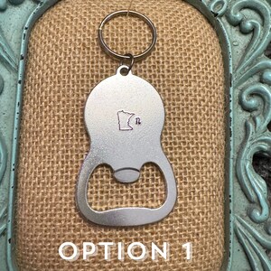 Hand-stamped Minnesota Keychains