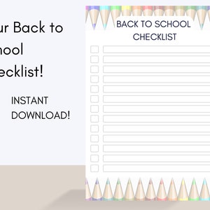 Back to School Easy Simple Checklist