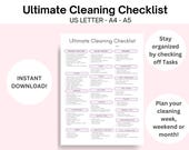Ultimate Cleaning Checklist Printable, Deep Clean Checklist for Home (Digital Download)