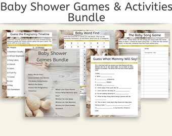 Spaß-Babyparty-Spiel-Bundle-Babyparty-Gender Reveal Party-Spiel Neutral Ice Breaker