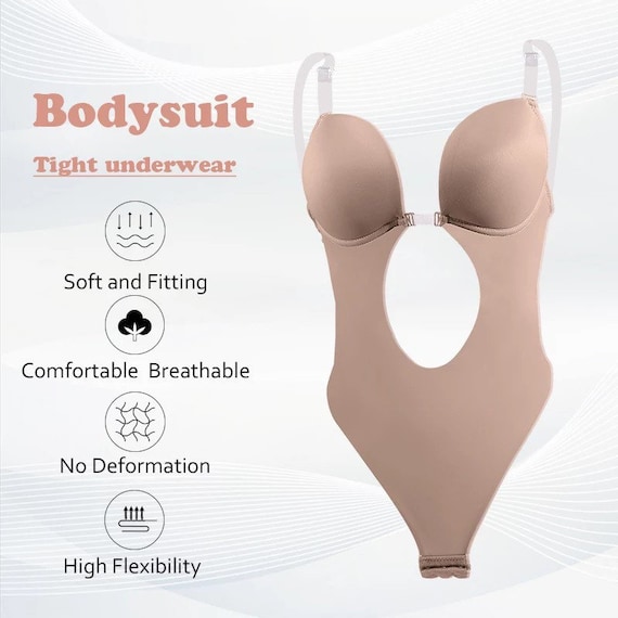 One Piece Bodysuit Shaper Built in Bra Invisible Clear Adjustable