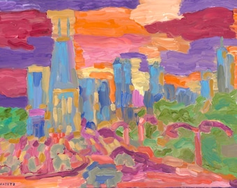Chicago Spring: Original oil on canvas Chicago cityscape