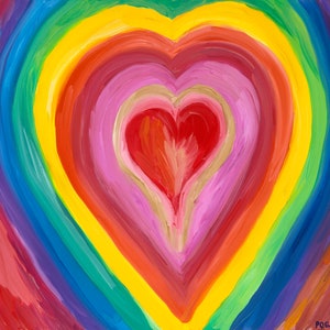Rainbow Love -- Original oil on canvas