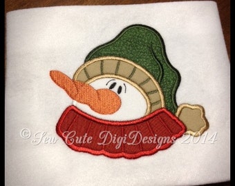 Adorable appliqued snowman wearing a turtleneck with a country/primitive flair - instant download