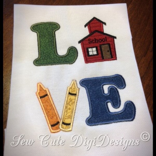 School Pack Applique featuring 3 Love School Designs, A is for Apple and Chalkboard with Apple