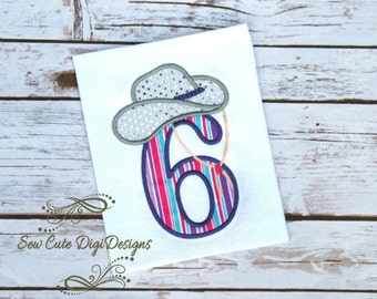 Cowboy Number Six Applique Design