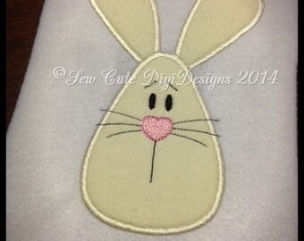 Country Easter Bunny Applique - Instant Download