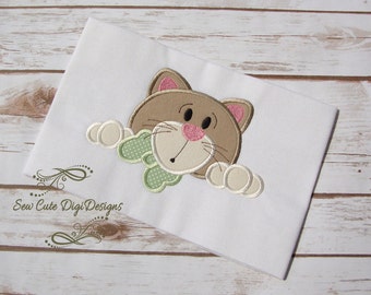 Cute Kitty Cat Applique Design