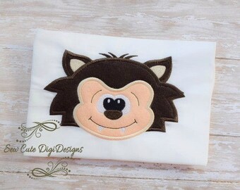Cute Halloween Werewolf Applique Design