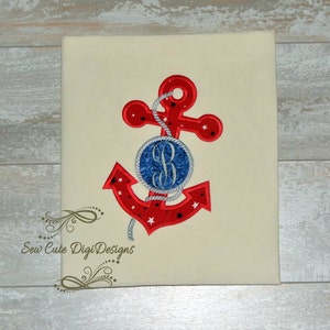 Morska kotwica Monogram aplikacja projekt