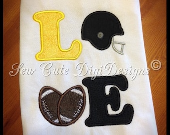 Love Football Sport Applique