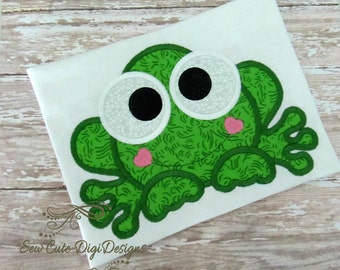 Adorable Frog Applique Design