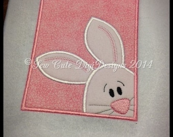 Peeking Bunny Applique Design - Instant Download