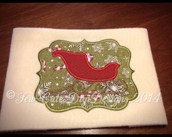 Christmas Sleigh Border Applique Design