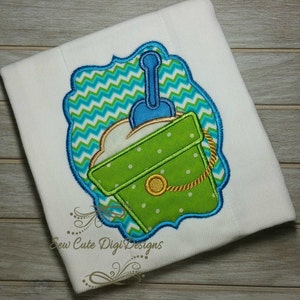 Sand Bucket Border Beach Applique Design
