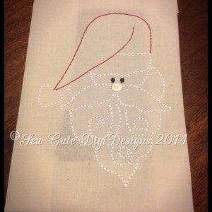 Primitieve Santa Claus Redwork Machine borduurwerk ontwerpen