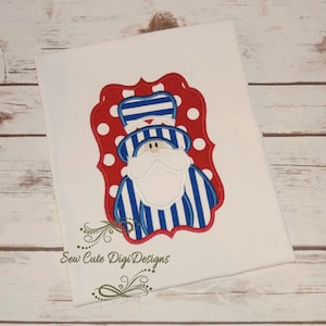 Uncle Sam Patriotic Border Applique Design